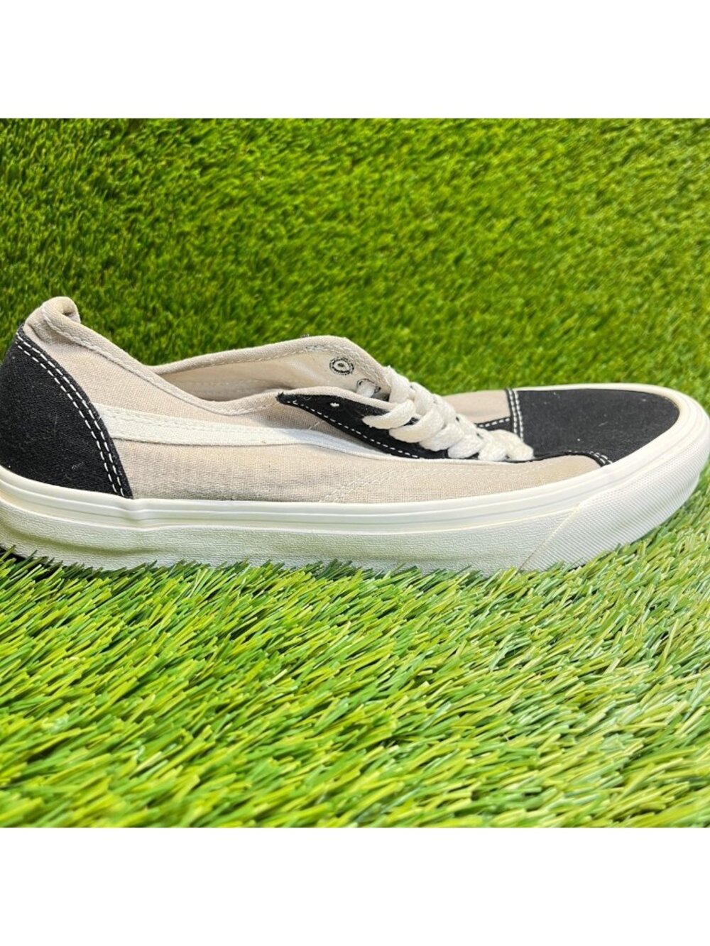 Vans Old Skool Tapered Eco Theory Mens‎ Size 9 Black Beige Skate Shoes Sneakers
